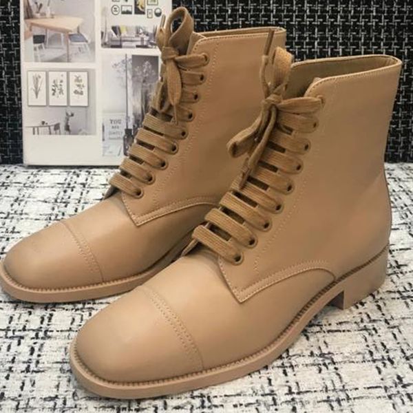 

2021 in ankle royal leather lace up women short winter warm boots platform shoes n5ux, Black