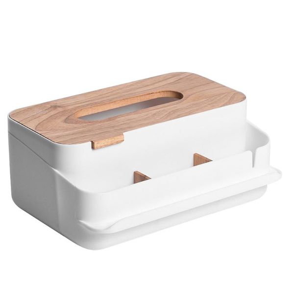 

wooden cover minimalist european style kitchen multifunctional tissue box storage holder deskcontainer home decoration