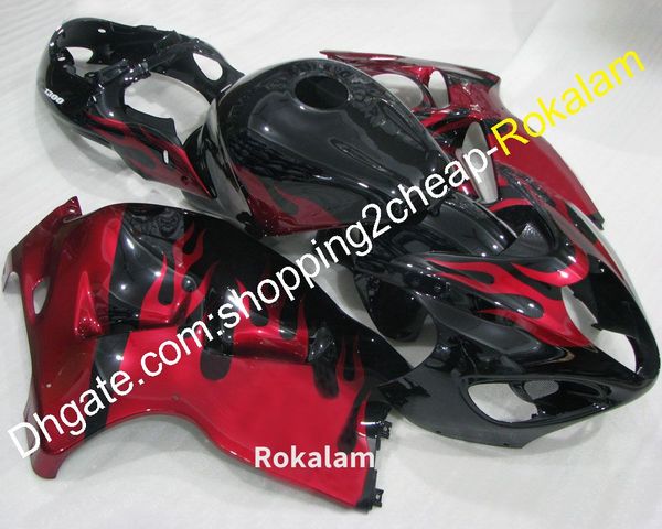 GSX-R1300 Feeding for Suzuki GSXR1300 HAYABUSA 1999 2000 2001 2008 2007 Fairings de carroçaria preta vermelha (moldagem por injeção)