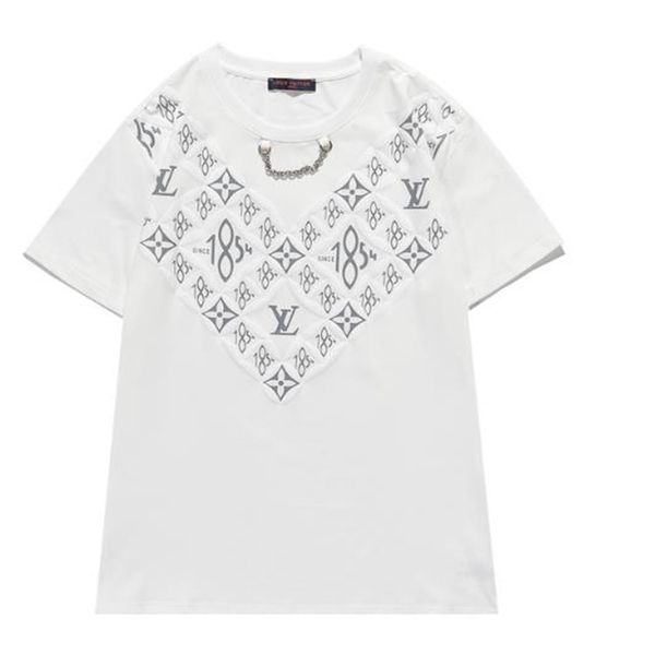 

2021 высококачественные высококачественные роскошные футболки мужские дизайнеры летняя мода повседневная футболка для мужчин и женщин, White;black