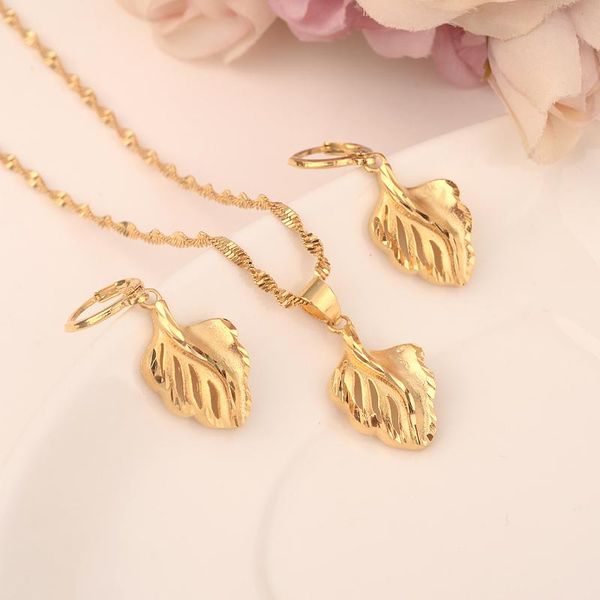 

bangrui fashion necklace earring set women party gift gold color leaf necklace earrings jewelry sets, Silver