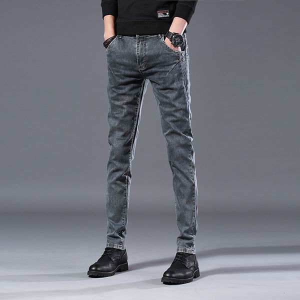 

2021 new motorcycle denim biker fashion skinny gray jeans for spring cmh3, Blue