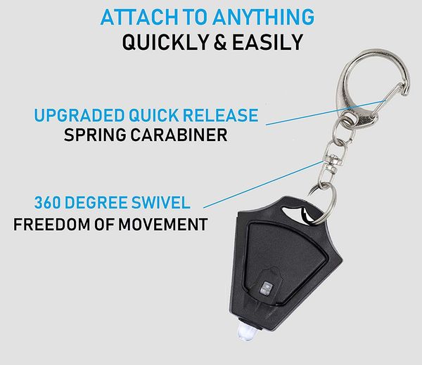 

key mini led keychain ring flashlight, ultra bright light torch, batteries included, Silver