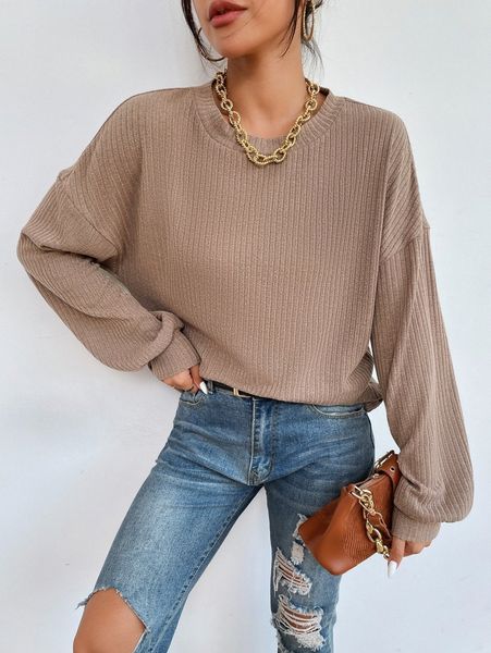 

drop shoulder solid tee h29y#, White