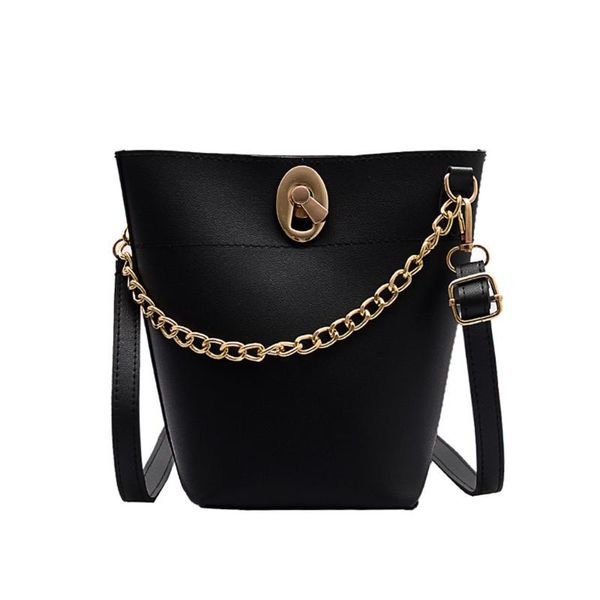 

shoulder bags 2021 women fashion solid color leather crossbody wild large capacity bucket bag hasp pocket bolsas mujer