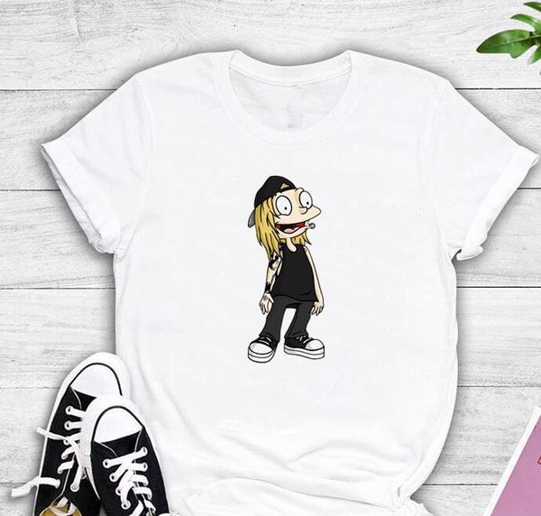 

2020 new women t-shirts street popular logo cartoon naughty little soldier soldier print t-shirt girl female clothing, White