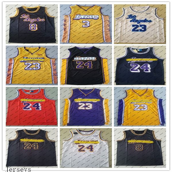 

men angeles lakers los 24 23 james 73 rodman 34 o'neal 8 bryant high school lebron jersey college basketball city jerse, Black