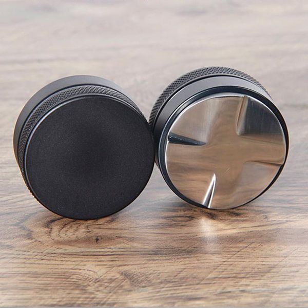 

adjustable pressure coffee tamper press coffee distributor powder powdered hammer coffee powder stainless steel four leaf dhl