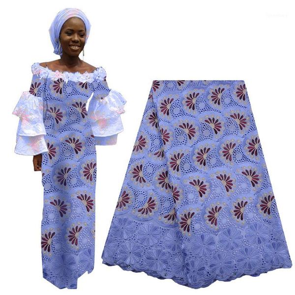 

latest african cotton lace fabric swiss lace fabric french nigerian tulle with stones for woman dress 20201, Pink;blue