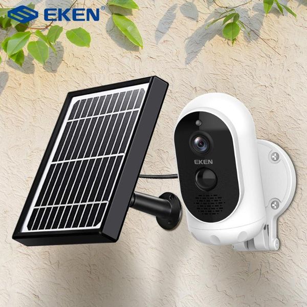 

eken 1080p battery camera with solar panel ip65 wifi weatherproof motion detection wireless ip security camera