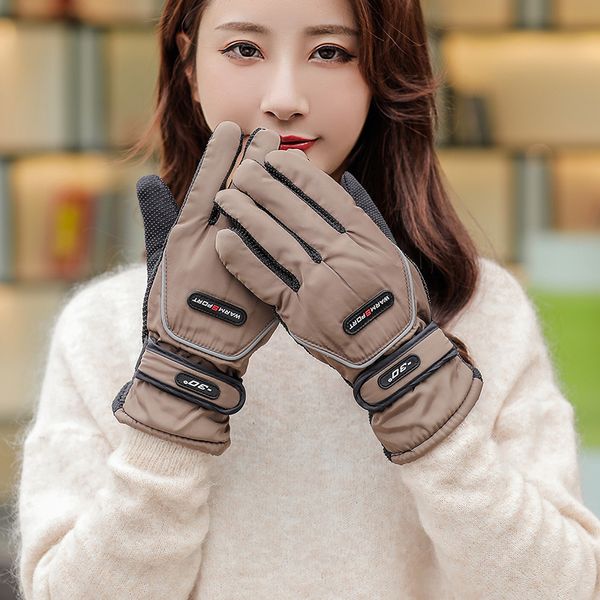 

ski women outdoor riding thickened windproof cold couple versatile autumn winter plush warm gloves man