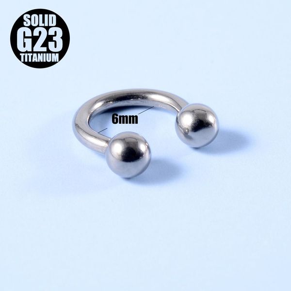 

1pc g23 solid titanium labret lip ring ear lobe tragus cartilage ring horseshoe barbell eyebrow ring titanium piercing jewelry q sqcinj, Silver