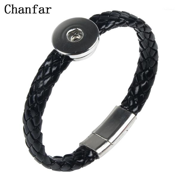 

chanfar 10 colors wholesale new 18mm snap button bracelet & bangles leather bracelets for snap jewelry1, Golden;silver