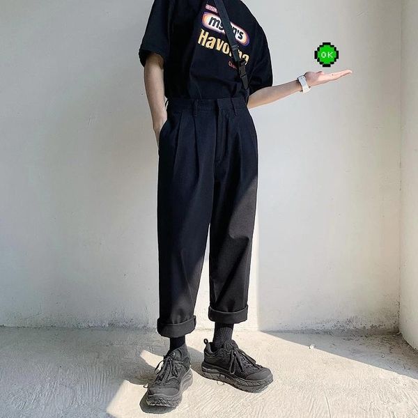 

2020 men's simple casual men's cotton harem pants loose fashion trend black casual pants trousers