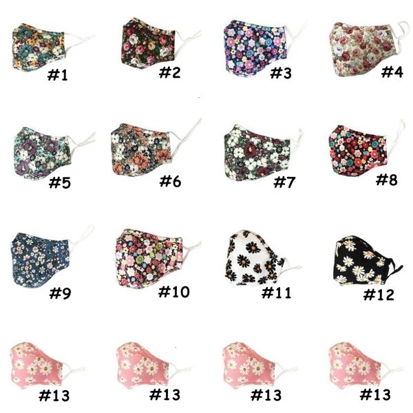 

masks mask anti dust floral printed washable face cover reusable mouth muffle without filter pad cca12275 60pcs