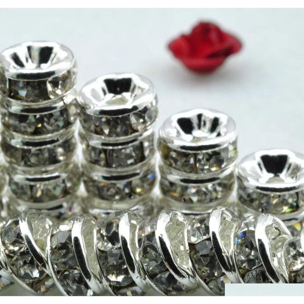 

a, silver platd 6mm flat side rhinestone ron jllfhq yummy_shop, Bronze;silver