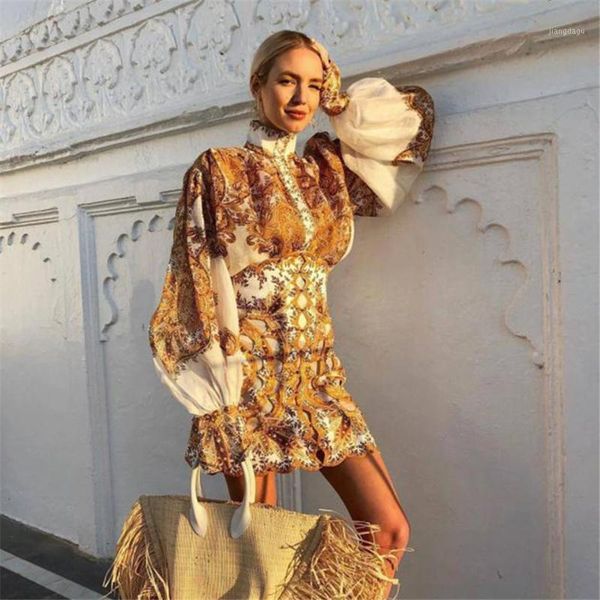 

women 2 pieces sets long sleeve vintage yellow and mini skirt women two piece outfits 2019 new arrival set1, White