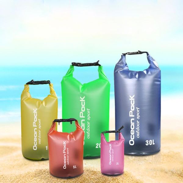 

2l 5l 10l translucent waterproof bag storage dry bag swimming bag for canoe kayak rafting sports outdoor camping river trekking sqcyjq
