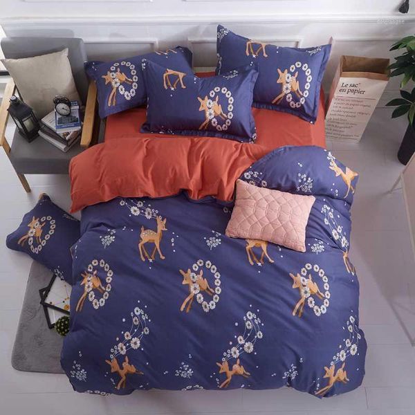 

2020 cotton bedding set  size bed sheets duvet covers-modern style christmas deer chinese bedding sets-edredon jogo de cama1