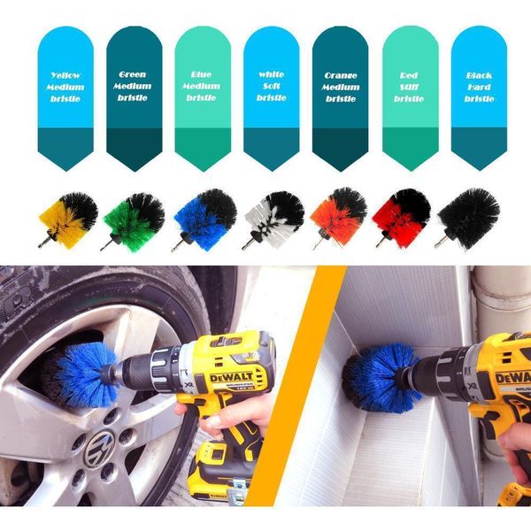 

8pcs drill brush power cleaning scrubber nylons brush electric scrubber brush kit for kitchen bashroom car cleaning q qylwpm