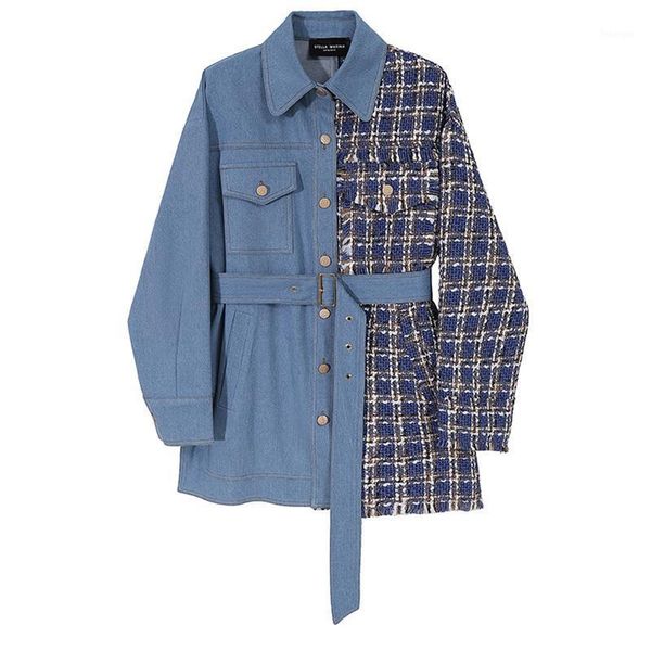 

2021 women spring, autumn winter new style european and american loose mid-length fashion denim women jacket jacket female w31, Black;brown