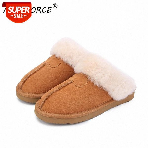 

mbr force natural fur slippers fashion female winter slippers women warm indoor quality soft wool lady home shoes #us6a, Black