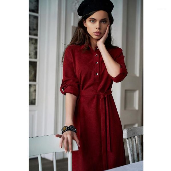 

women sashes a line party dress office lady casual solid long sleeve autumn winter dress 2020 new fashion elegant mini vintage1, Black;gray