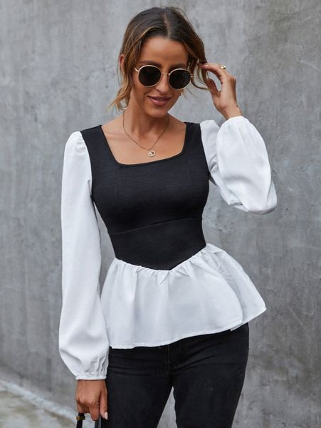 

two tone peplum z4jd#, White