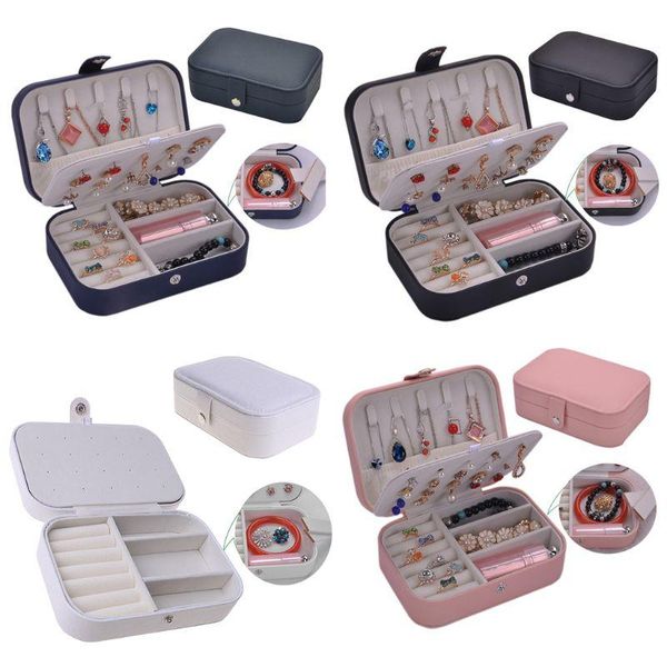 

fashion women jewelry case simple trend earrings bracelet ring storage box, Pink;blue