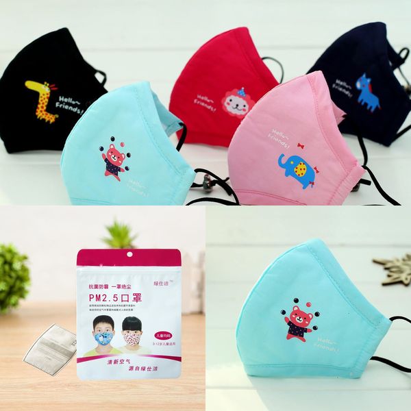 

baby cartoon printed anti-fog mask autumn children's student cotton breathable maskzn52