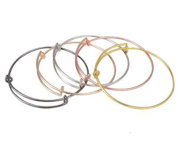 

factoryboykdiy new bracelets fashion jewelry expandable pick size cable wire bangle adjustable charm bracelet accessories gb1002, Black