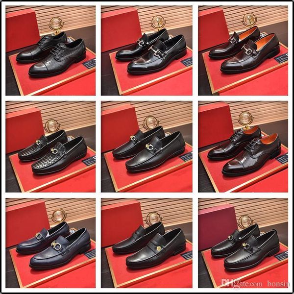 

mf men's business formal dress shoes with comfortable cow leather shoes classic retro british style shoes for men oxfords 22, Black