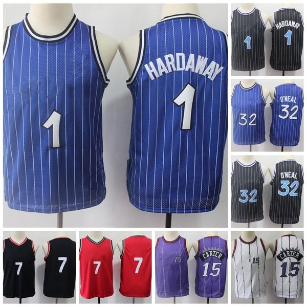 

youth kids jersey 1 hardaway 32 7 lowry 15 carter 25 rose, Black