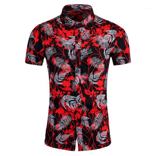 

2020 shirt plus size floral shirt short sleeve s6 -7xl mens casual dress shirts brand for men1, White;black