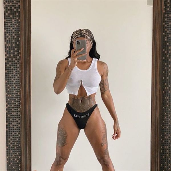 

tight sleeveless t-shirt super high waist navel button pin women's 8430 swimsuit bandage bathing suits padxu6e