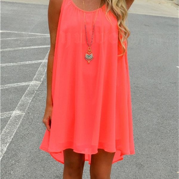 

dresses new summer fashion women casual sleeveless evening party beach dress short chiffon mini dress boho womens clothing apparel, Black;gray