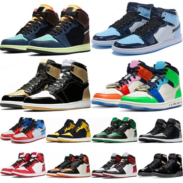 

1s mens basketball shoes women 1 high obsidian light smoke grey unc turbo green hight tokyo bio hack sports sneakers