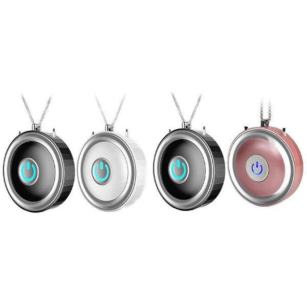 

4 pcs necklace air purifier, home hanging neck type car oxygen bar at any time negative ion air purifier(pink & white)