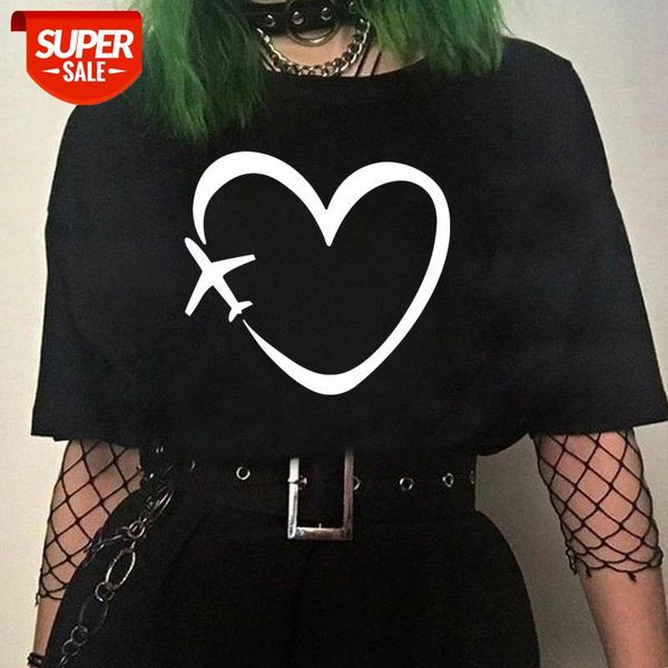 

zogankin travel plane heart love print women black tshirt cotton casual funny t shirt gift lady yong girls tee 3 colos #em4w, White