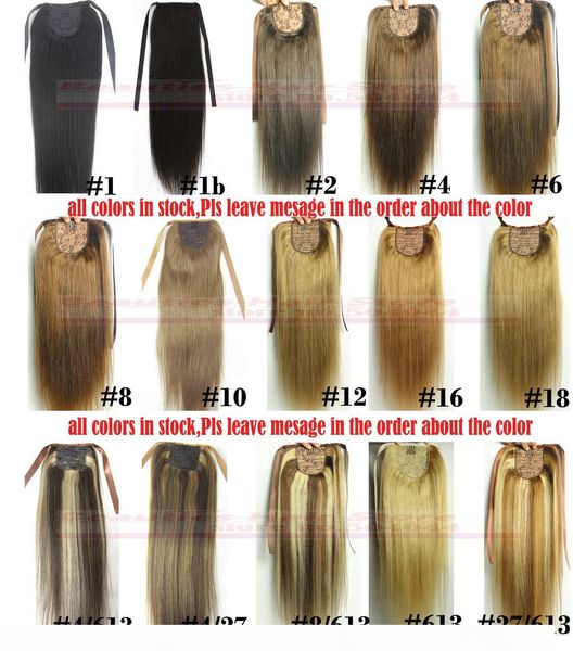 

zzhair 16 "-32" 100% натуральный бразильский реми люди человеческие волосы хвосты для волос хвощные зажимы в наращивании человеческих волос, Black
