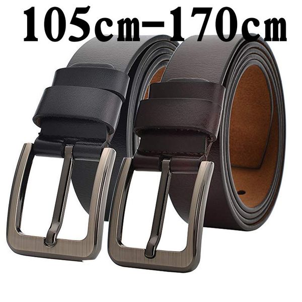 

2020 genuine 140 150 160 170cm large size luxury designer belts men split leather waist belt, Black;brown