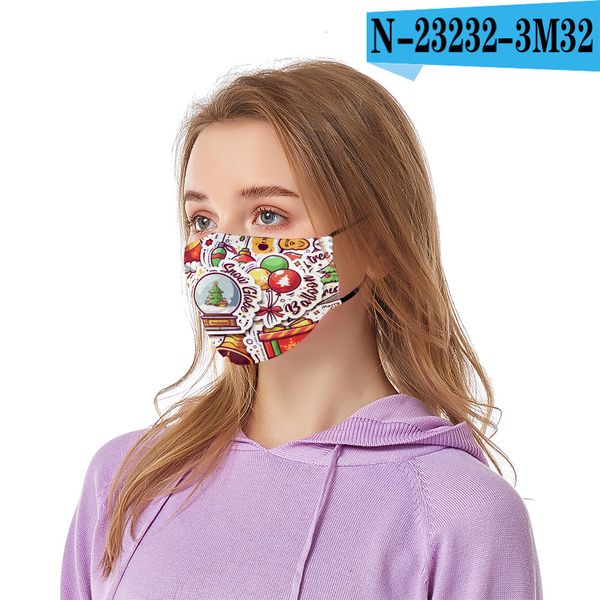 

santa printed xmas face masks design anti dust snowflake christmas mouth cover washable reusable with ma