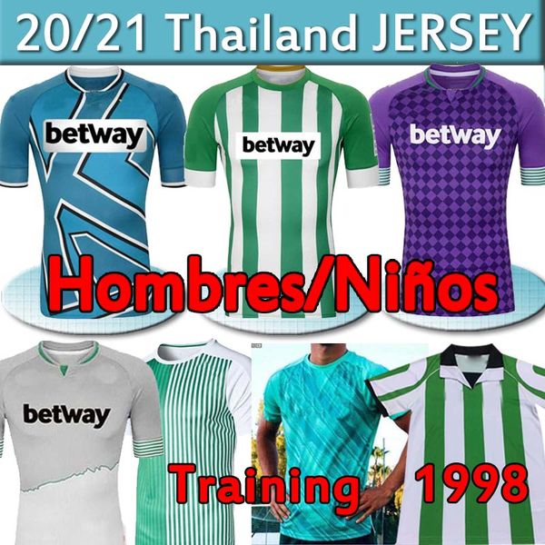 

2020 2021 real betis soccer jersey joaquin b.iglesias juanmi fekir bartra canales retro 1998 jerseys men+kids kits football shirts training, Black;yellow