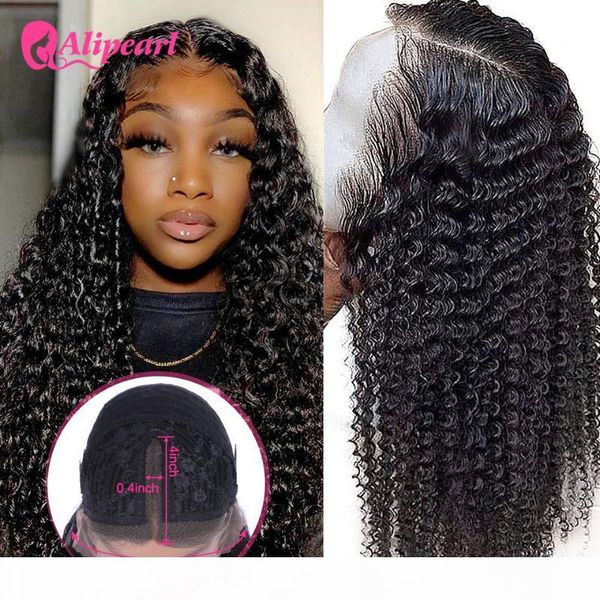 

deep wave human hair wig t part lace wig brazilian middle part lace preplucked for woman 150% 180% density alipearl hair, Black;brown
