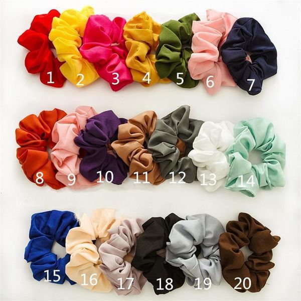 

sweet elastic women chiffon girl ring solid hair ties accessories ponytail holder hairbands rubber band scrunchies whole