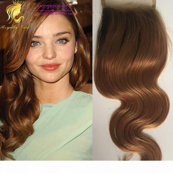 

two tone body wave lace closure human malaysian hair 1b 30 ombre closure 4x4 middle 3 part lace closure bleached knots, Black;brown