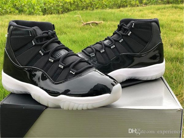

release authentic 11 jubilee 25th anniversary 11s black clear white metallic silver real carbon fiber mens shoes sneakers with original box