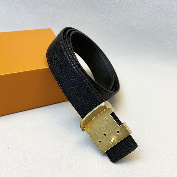 

men designer belts woman fashion big buckle genuine leather belt business casual accessories classical ceinture with box, Black;brown