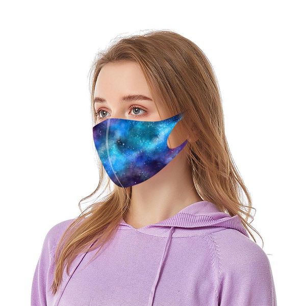 

starry sky print face mask breathable mask fabric reusable mask washable polyester dustproof mouth protective masks bbytfh