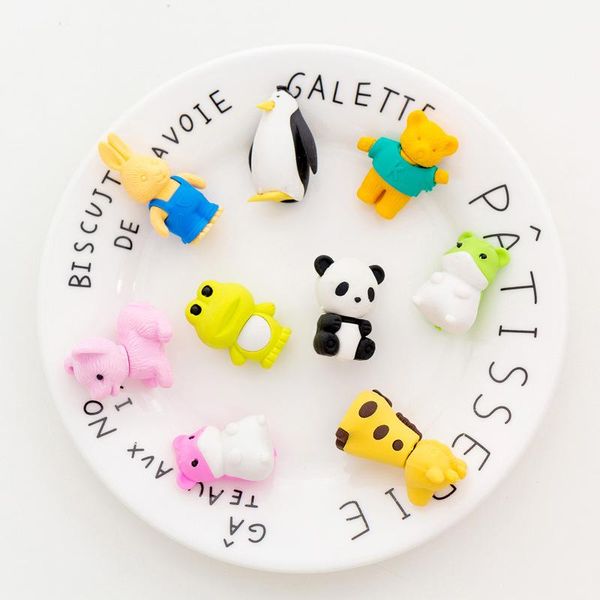 

4 pcs box creative panda frog animal boxed eraser school stationery supplies prize gifts for promotion school office supplies h bbyjki